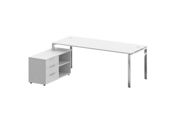 Стол METAL SYSTEM DIRECT рабочий руководителя с опорной тумбой L  БГ.СРТ-6.8L  2100*1620*750